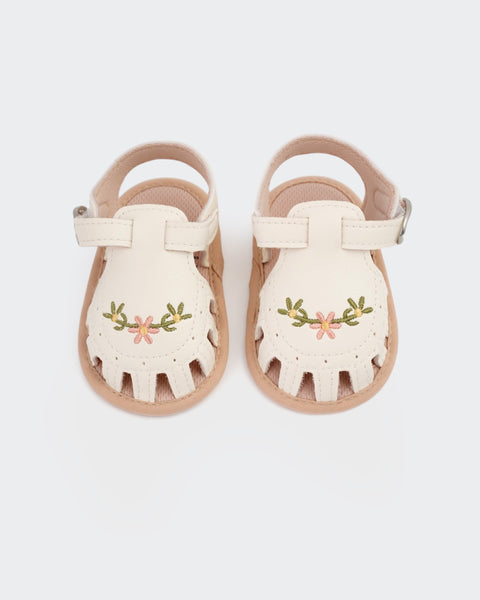 Newborn Girls' Embroidered Sandals