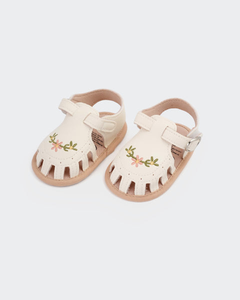 Newborn Girls' Embroidered Sandals