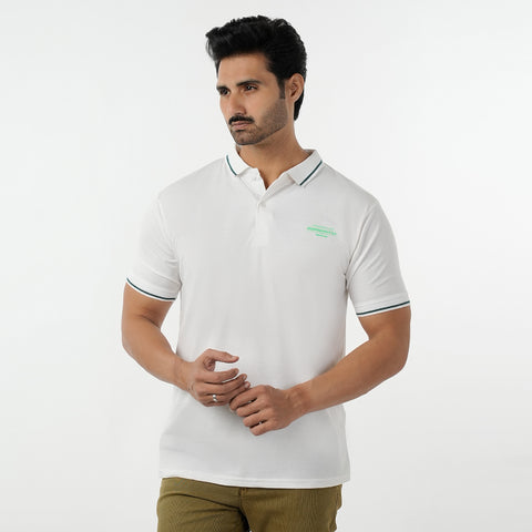 Eminent Men's Azadi Half Sleeves Polo T-Shirt - White