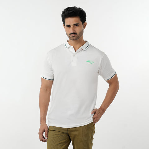 Eminent Men's Azadi Half Sleeves Polo T-Shirt - White