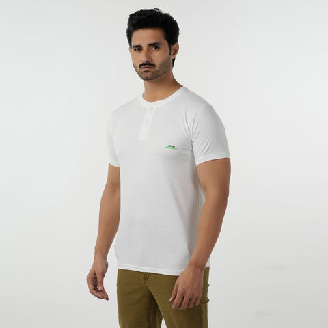 Eminent Men's Round Neck Half Sleeves Printed T-Shirt - White