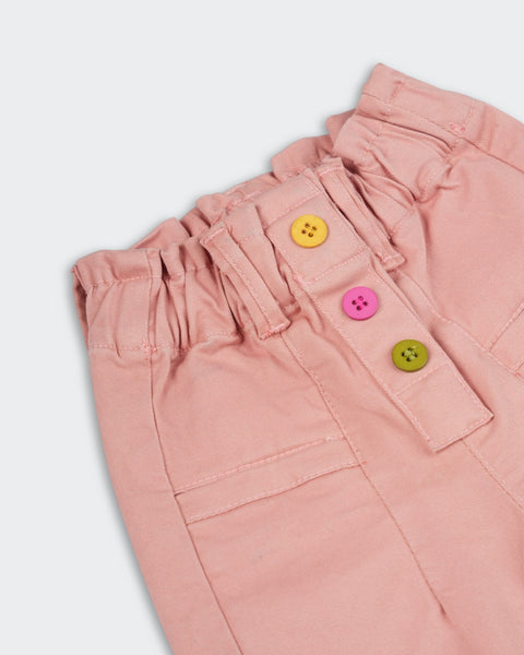 Newborn Girls' Twill Cotton Pants
