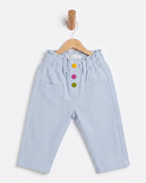 Newborn Girls' Twill Cotton Pants