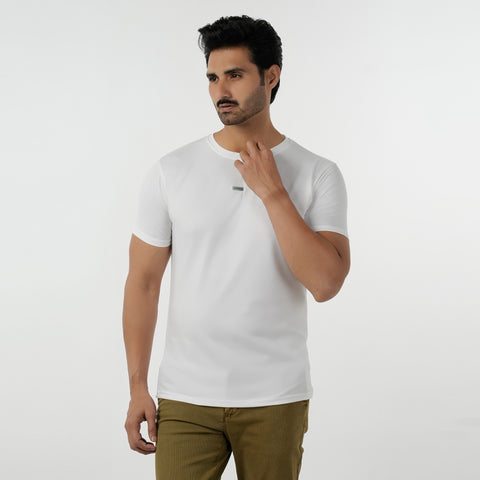 Eminent Men's Round Neck Half Sleeves Printed T-Shirt - White