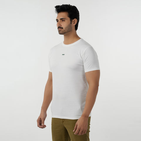 Eminent Men's Round Neck Half Sleeves Printed T-Shirt - White