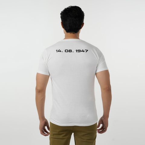 Eminent Men's Round Neck Half Sleeves Printed T-Shirt - White