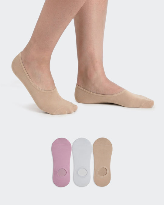 Women's Plain Sneaker Socks (Pack of 3)