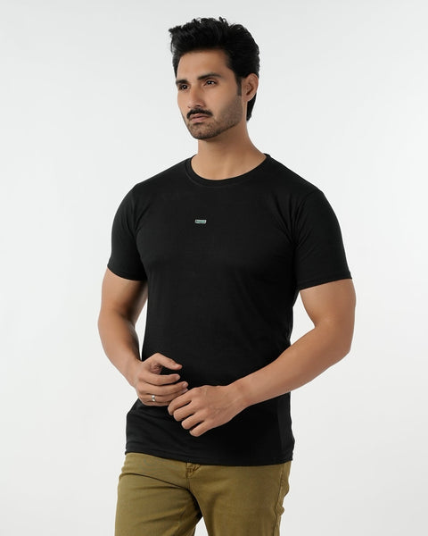 Eminent Men's Round Neck Half Sleeves Printed T-Shirt - Black, Men's T-Shirts & Polos, Eminent, Chase Value