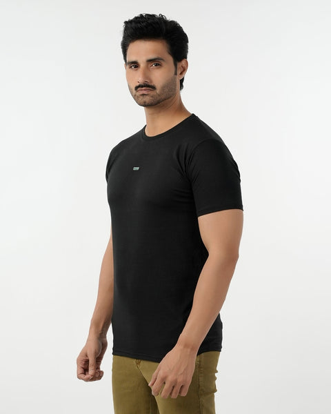 Eminent Men's Round Neck Half Sleeves Printed T-Shirt - Black, Men's T-Shirts & Polos, Eminent, Chase Value