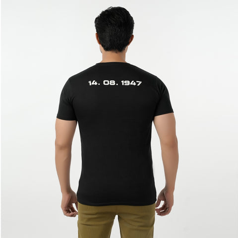 Eminent Men's Round Neck Half Sleeves Printed T-Shirt - Black