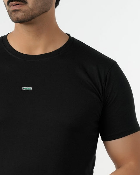 Eminent Men's Round Neck Half Sleeves Printed T-Shirt - Black, Men's T-Shirts & Polos, Eminent, Chase Value