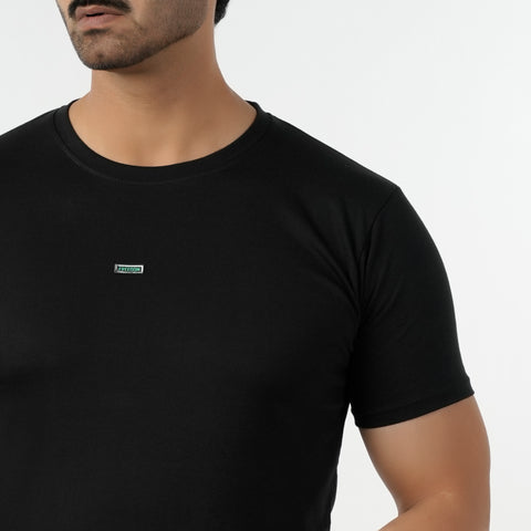 Eminent Men's Round Neck Half Sleeves Printed T-Shirt - Black