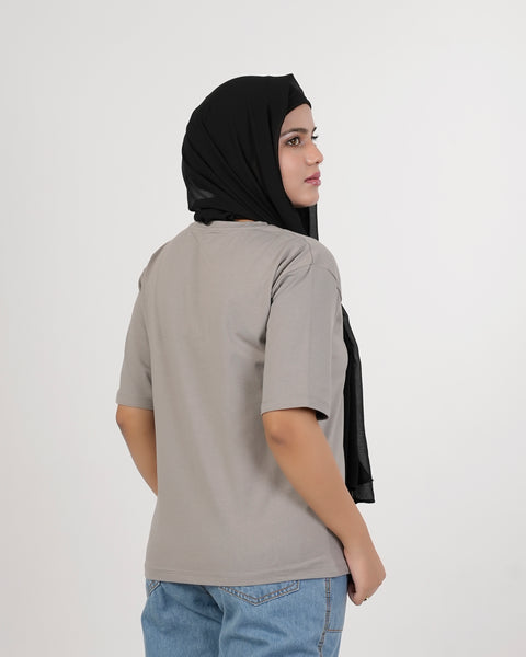 Eminent Women's Half Sleeves Printed T-Shirt - Frost Grey