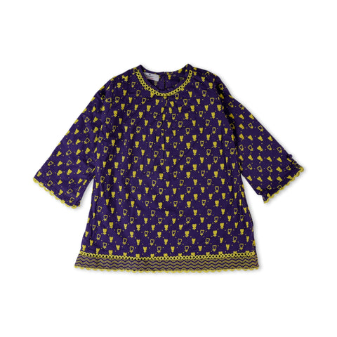 Eminent Girl Puff-Print 03 PCS Shalwar Suit – Stylish Everyday Wear - Purple