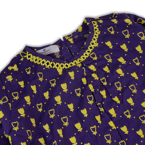 Eminent Girl Puff-Print 03 PCS Shalwar Suit – Stylish Everyday Wear - Purple