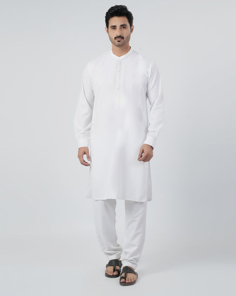 Men's Embroidered Blended Kurta Pajama