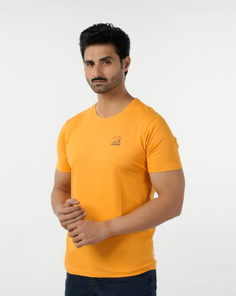 Eminent Men's Round Neck Half Sleeves Printed T-Shirt - Yellow, Men's T-Shirts & Polos, Eminent, Chase Value