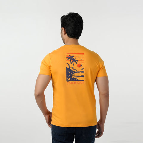 Eminent Men's Round Neck Half Sleeves Printed T-Shirt - Yellow, Men's T-Shirts & Polos, Eminent, Chase Value
