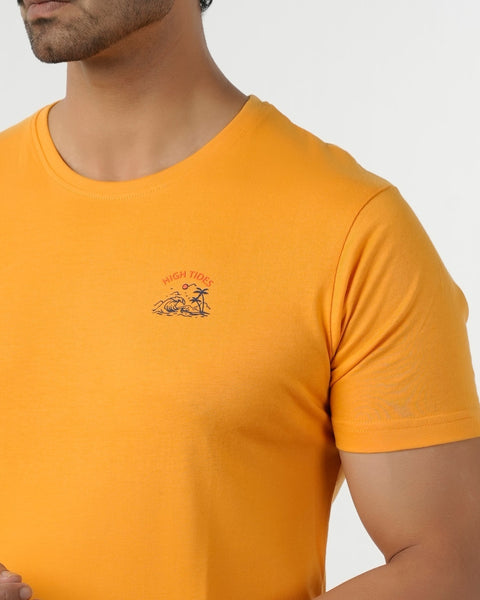 Eminent Men's Round Neck Half Sleeves Printed T-Shirt - Yellow, Men's T-Shirts & Polos, Eminent, Chase Value