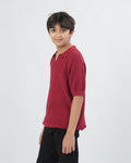 Boys' Plain Acrylic Polo Sweater