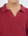 Boys' Plain Acrylic Polo Sweater