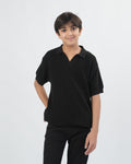 Boys' Plain Acrylic Polo Sweater