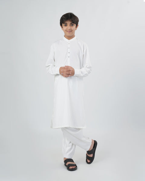 Boys' Plain Poly Viscose Shalwar Kameez