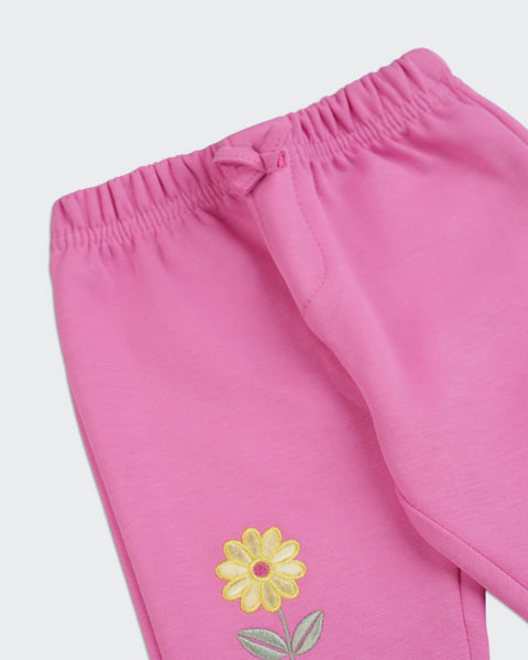 Newborn Girls Interlock Trousers