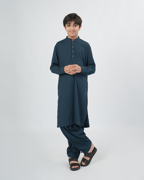 Boys' Plain Poly Viscose Shalwar Kameez
