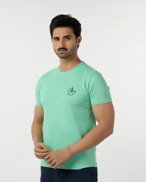Eminent Men's Round Neck Half Sleeves Printed T-Shirt - Spring Bud, Men's T-Shirts & Polos, Eminent, Chase Value