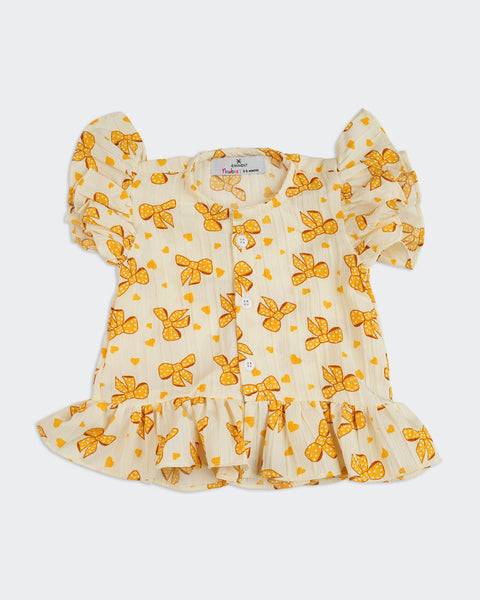 Newborn Girls Printed Seersucker Co-Ord Set