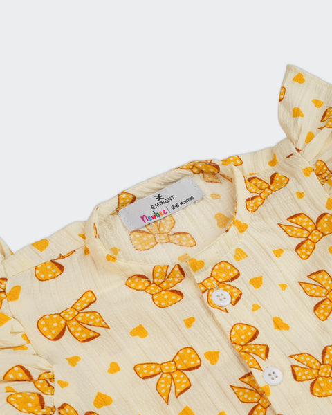 Newborn Girls Printed Seersucker Co-Ord Set