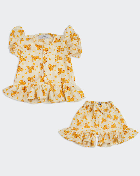 Newborn Girls Printed Seersucker Co-Ord Set
