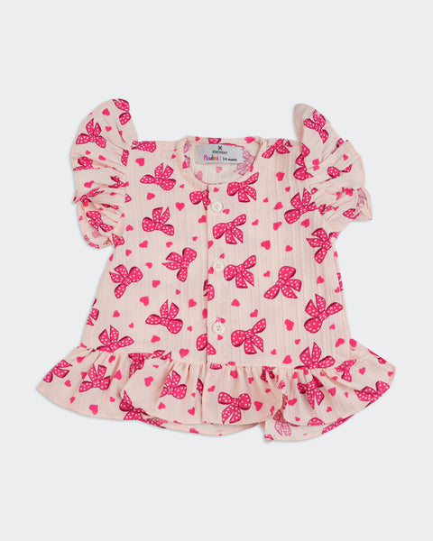 Newborn Girls Printed Seersucker Co-Ord Set