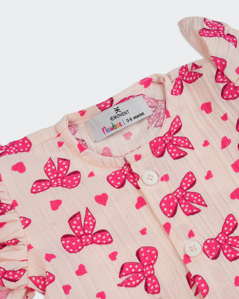 Newborn Girls Printed Seersucker Co-Ord Set