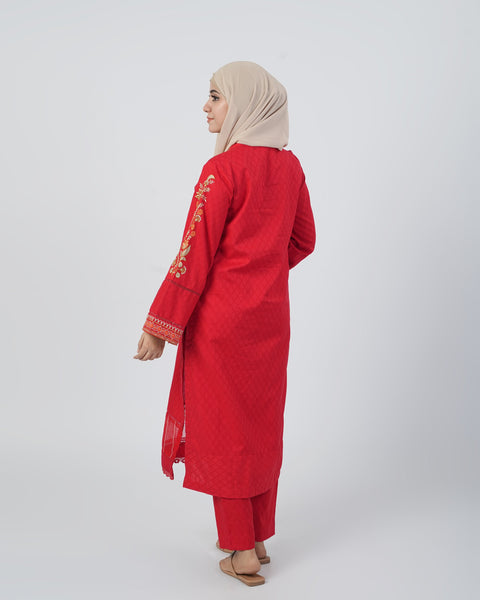 Eminent Women's Embroidered 02 Pcs Shalwar Suits - Red