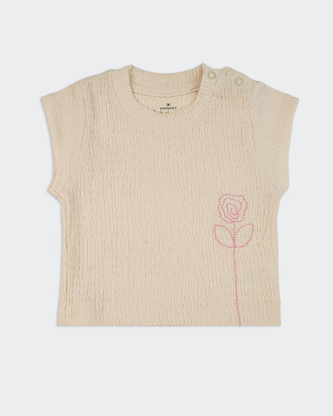 Newborn Girls Textured T-Shirt