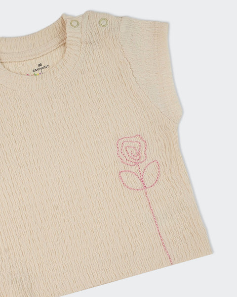 Newborn Girls Textured T-Shirt