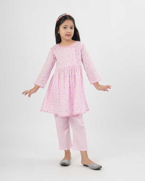 Girls' Signature Embroidered Dyed 2Pc Suit