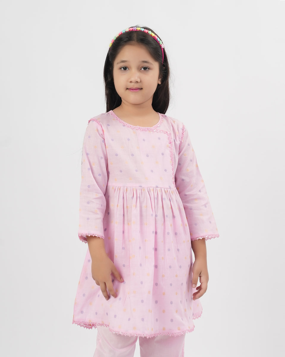 Girls' Signature Embroidered Dyed 2Pc Suit