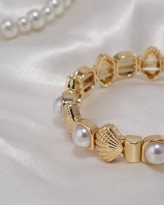 Women's Shell Pearl Bracelet