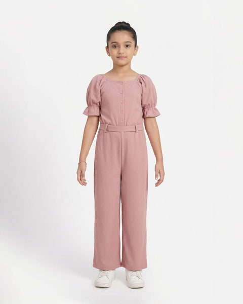 Solid Textured Jumpsuit