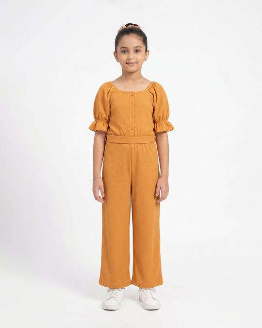 Solid Textured Jumpsuit