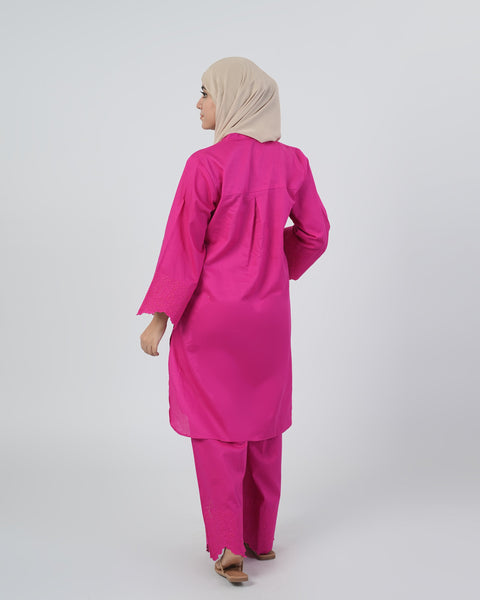 Eminent Women's Embroidered 02 Pcs Suit - Pink