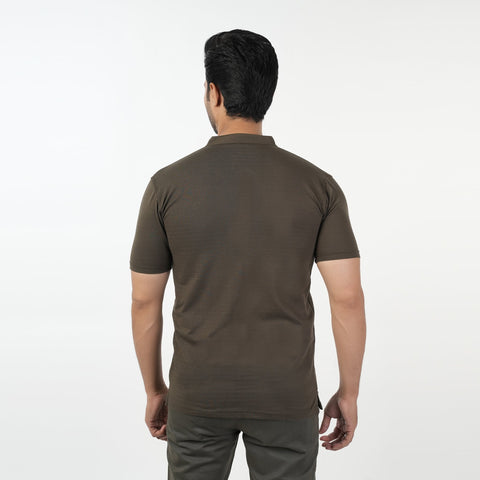 Eminent Men's Half Sleeves Sherwani Collar Front Open T-Shirt - Olive, Men's T-Shirts & Polos, Eminent, Chase Value