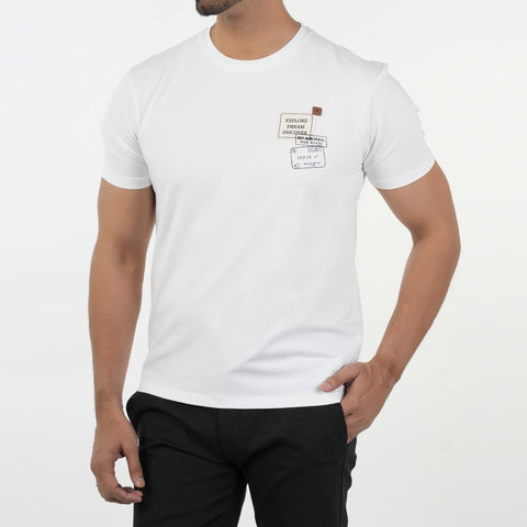 Eminent Men's Half Sleeves T-Shirt - White