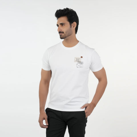 Eminent Men's Half Sleeves T-Shirt - White