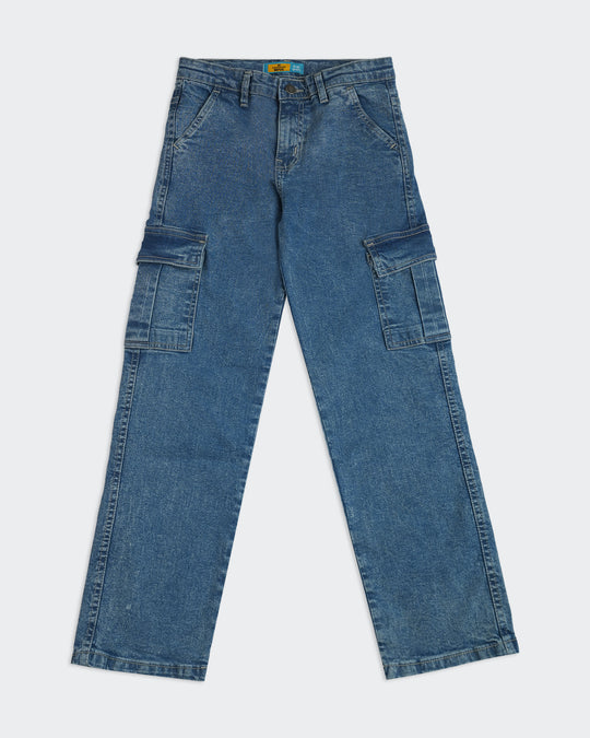 Boys Denim Cargo Pant