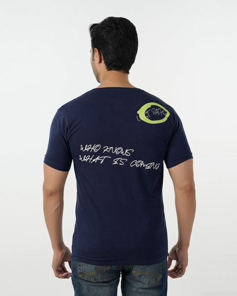 Eminent Men's Round Neck Half Sleeves Printed T-Shirt - Navy Blue, Men's T-Shirts & Polos, Eminent, Chase Value