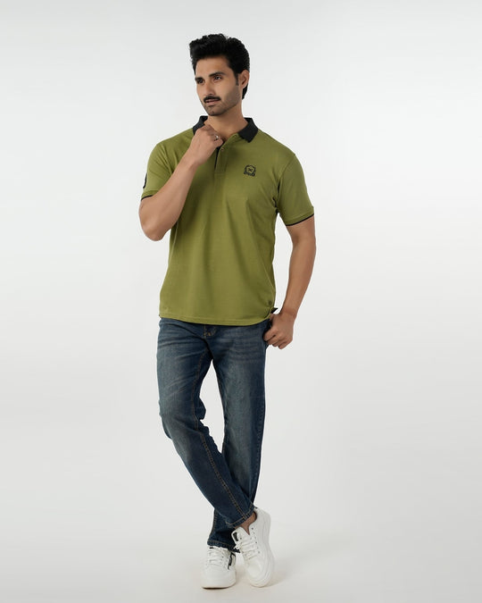 Eminent Men's Polo Half Sleeves T-Shirt - Olive Green, Men's T-Shirts & Polos, Eminent, Chase Value